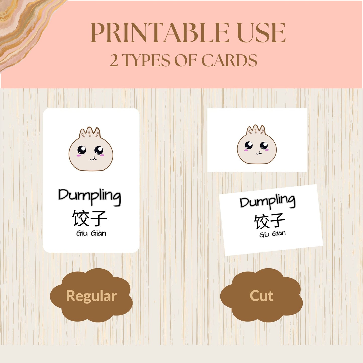 Book Art - English/Chinese (Teochew) Digital Printable Flashcards - PDF, JPG