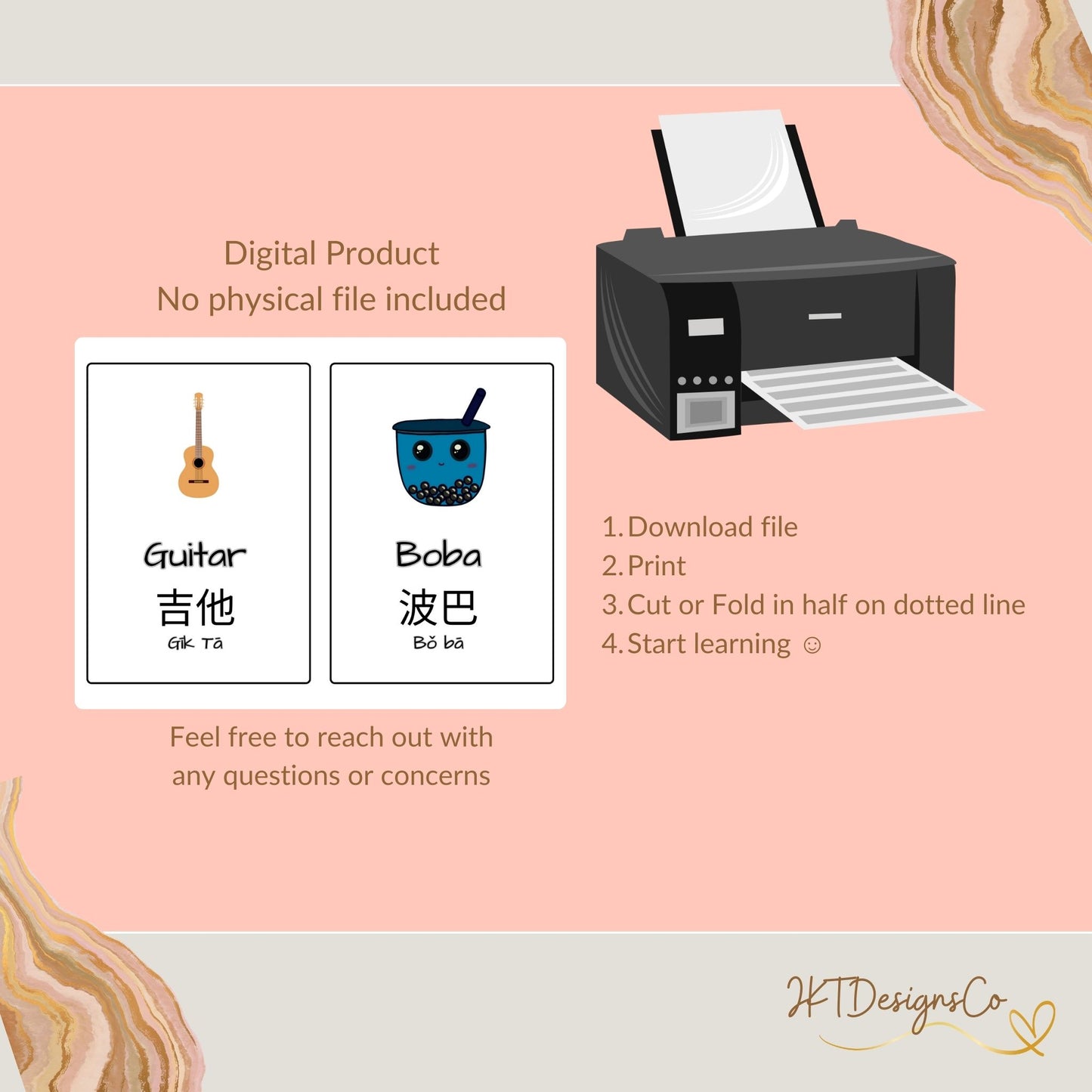 Book Art - English/Chinese (Teochew) Digital Printable Flashcards - PDF, JPG
