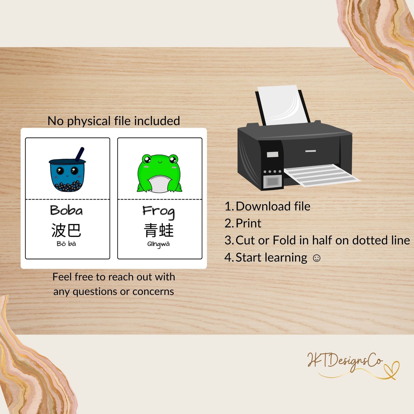 Book Art - English/Chinese(Mandarin) Digital Printable Educational Flashcards - PDF, JPG