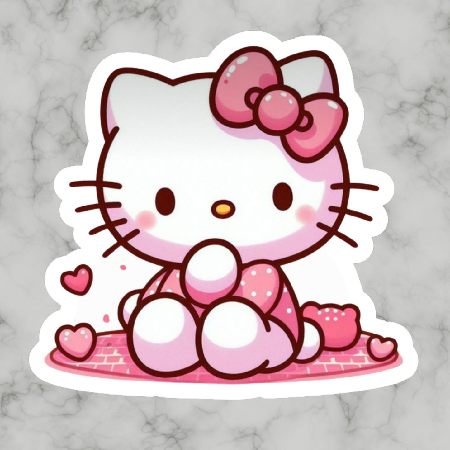 Hello Kitty Cat, Kawaii Cute Fun Adorable Glossy Vinyl sticker, Decal