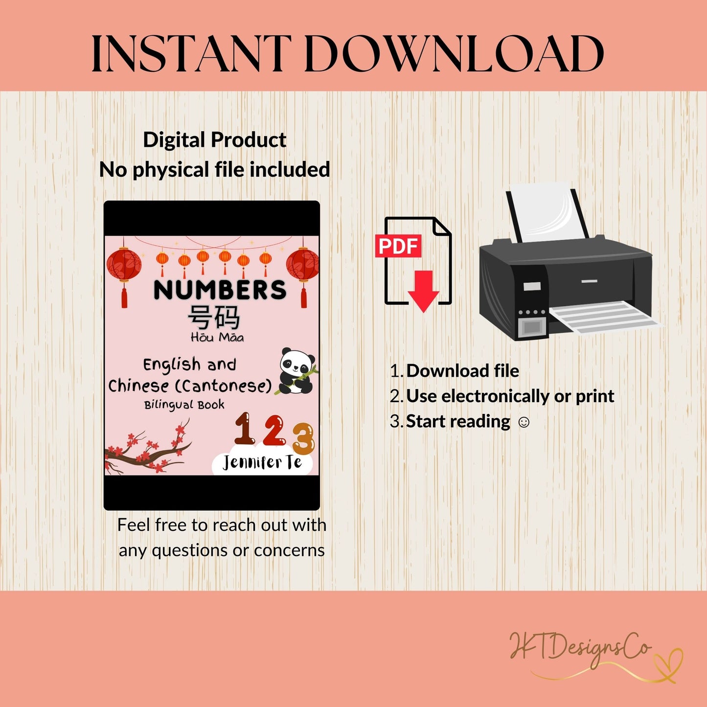 Numbers in English - Chinese (Cantonese) - Digital Bilingual Book - PDF