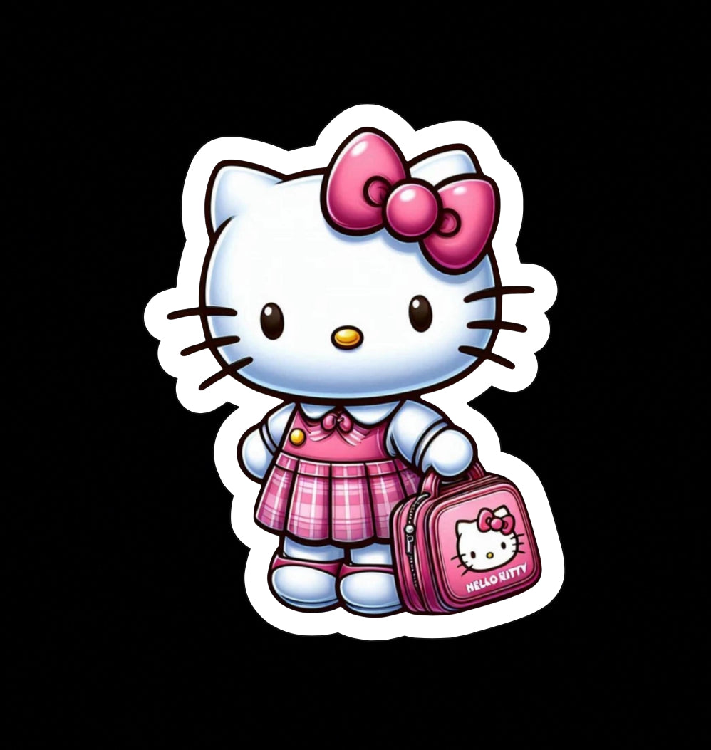 Hello Kitty School Cat, Kawaii Cute Learning, Study Glossy Vinyl sticker, Decal