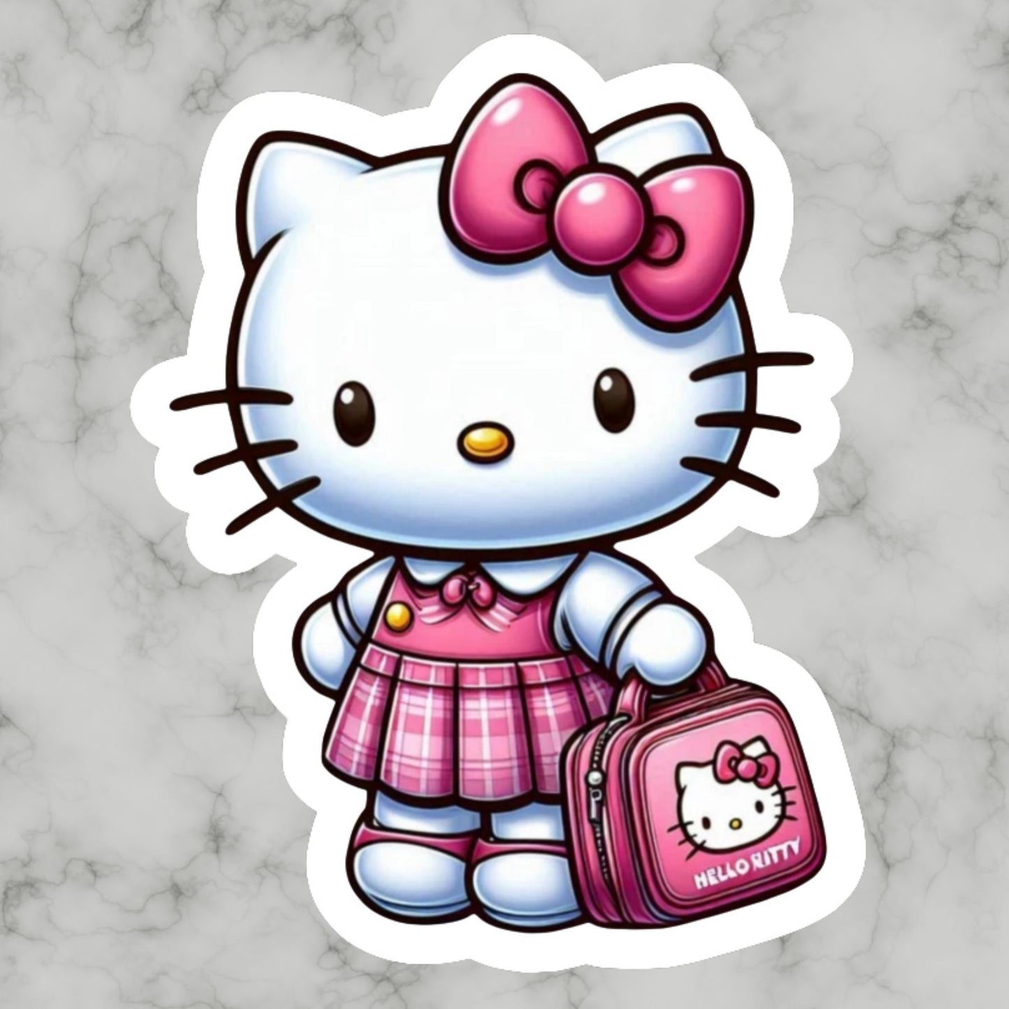 Hello Kitty School Cat, Kawaii Cute Learning, Study Glossy Vinyl sticker, Decal