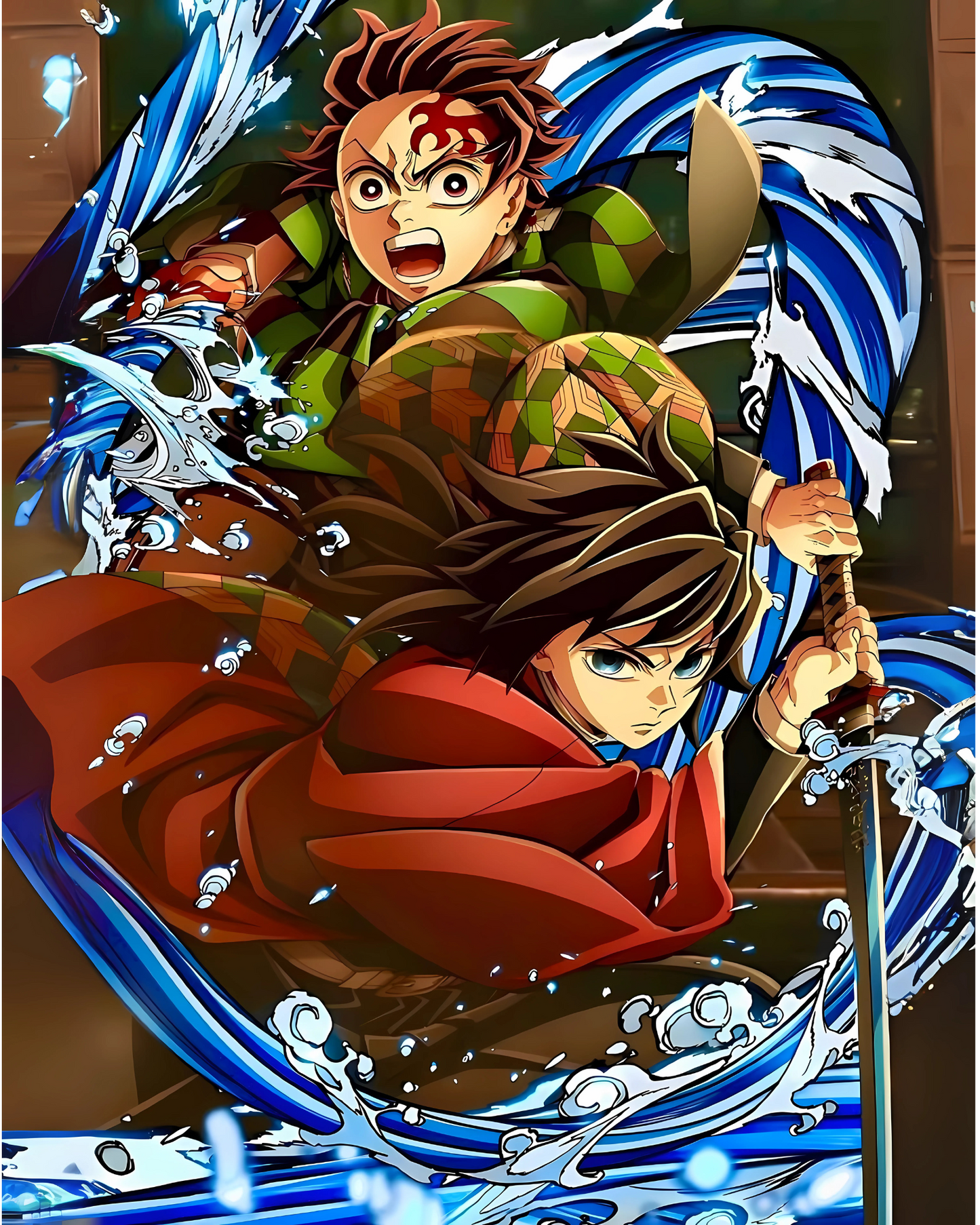 Giyu Tomioka, Tanjiro Kamado, infinity castle demon slayer Glossy Art Print - 8"x10" Inches