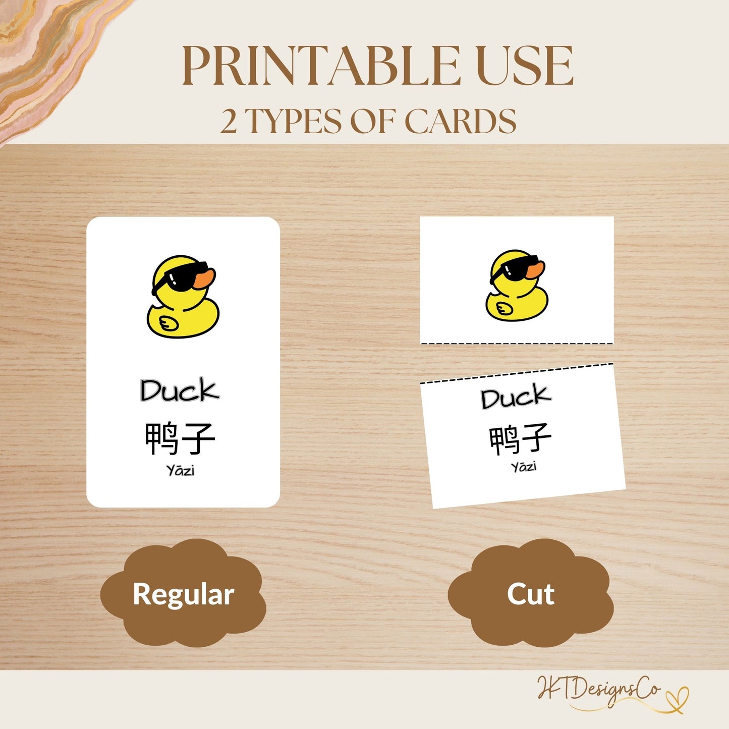 Book Art - English/Chinese(Mandarin) Digital Printable Educational Flashcards - PDF, JPG