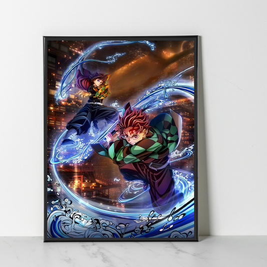 Giyu Tomioka, Tanjiro Kamado, infinity castle demon slayer Glossy Art Print - 8"x10" Inches (Copy)