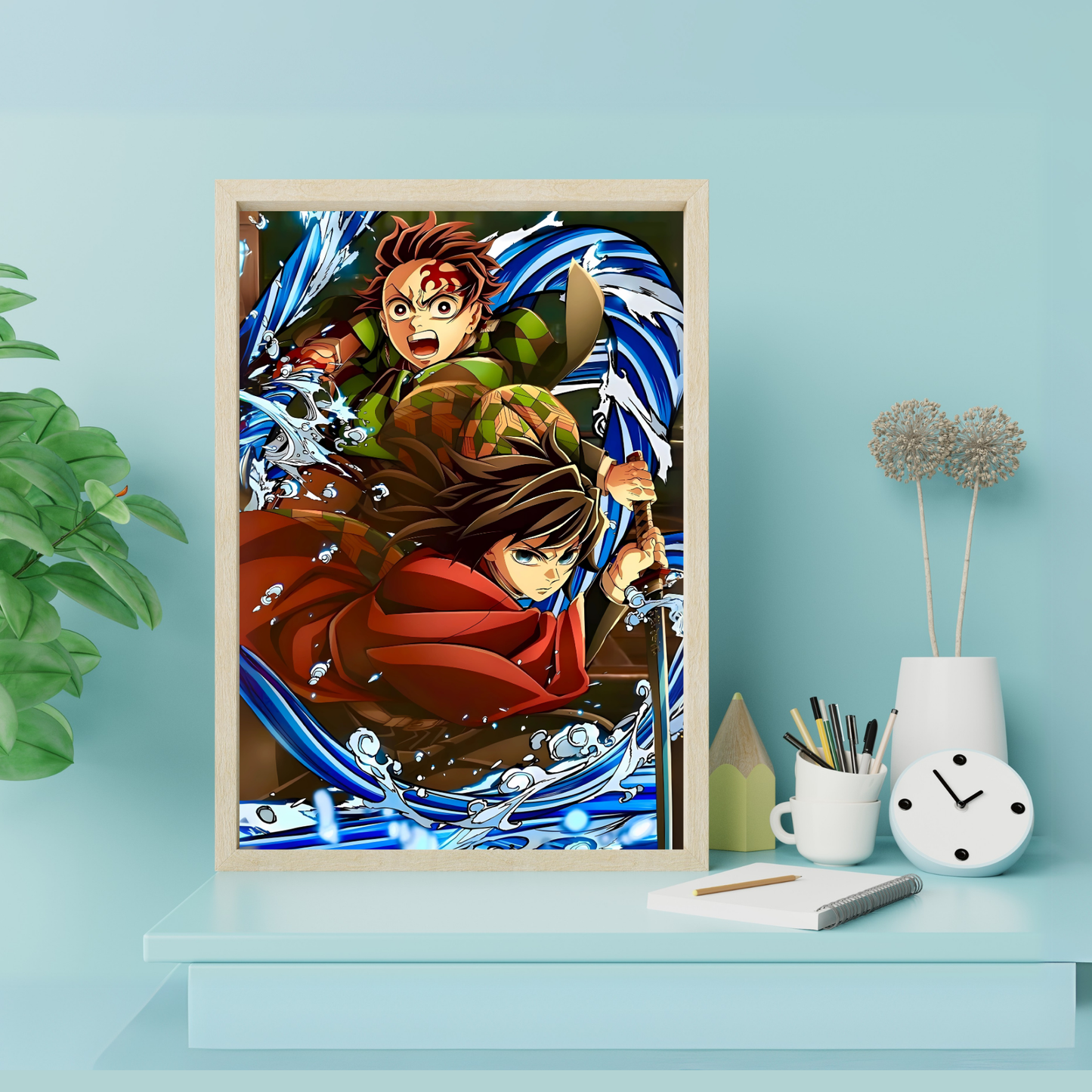 Giyu Tomioka, Tanjiro Kamado, infinity castle demon slayer Glossy Art Print - 8"x10" Inches