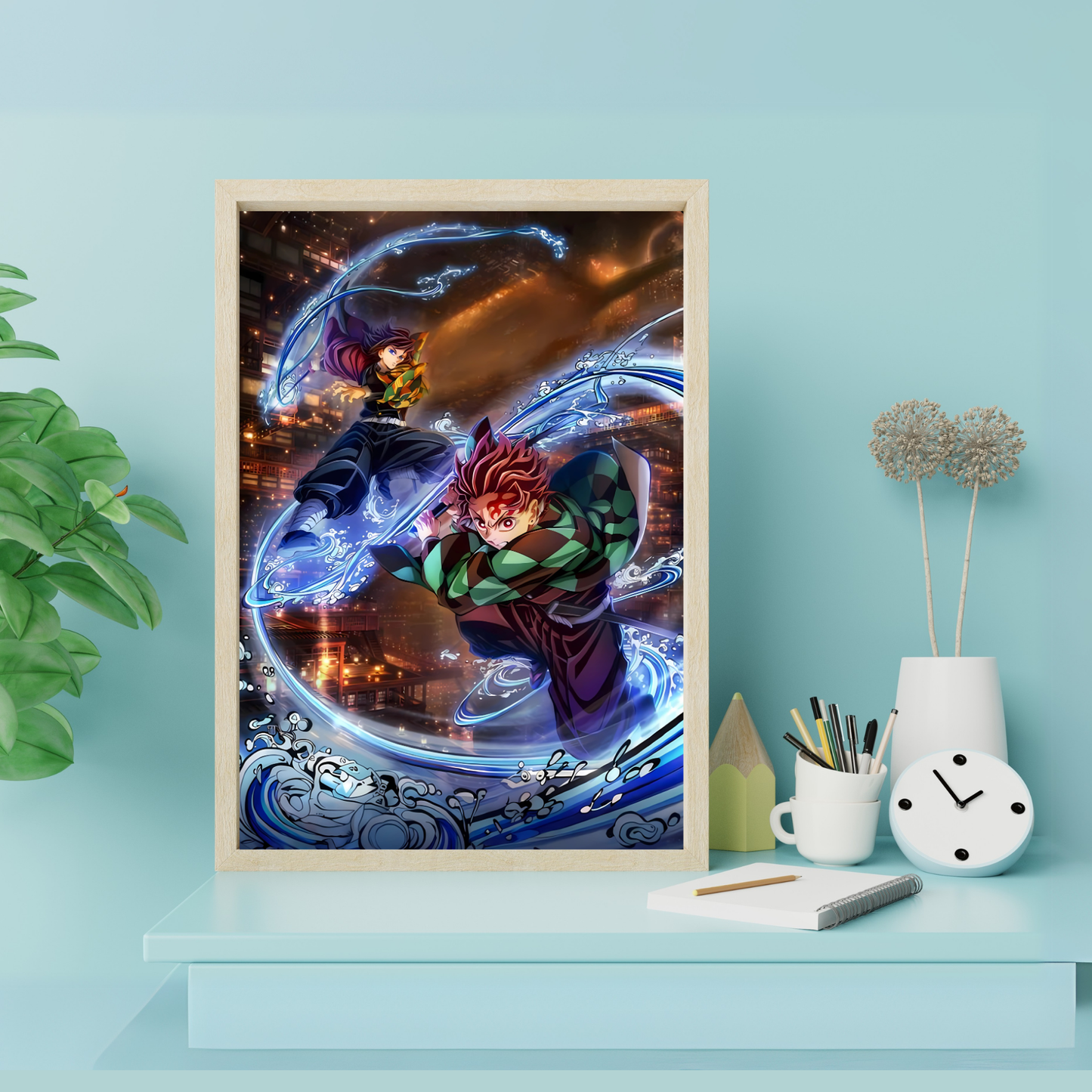 Giyu Tomioka, Tanjiro Kamado, infinity castle demon slayer Glossy Art Print - 8"x10" Inches (Copy)