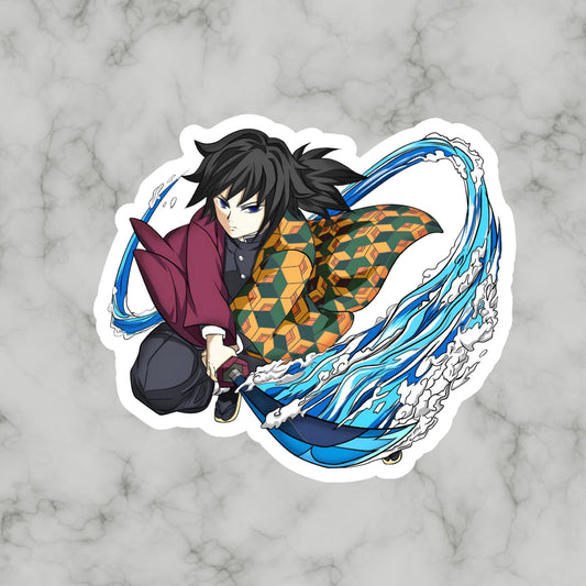 Giyu Tomioka, Water Hashira Demon Slayer Kimetsu No Yaiba Vinyl sticker Decal