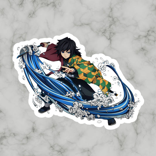 Giyu Tomioka, Water Hashira Demon Slayer Kimetsu No Yaiba Vinyl sticker Decal