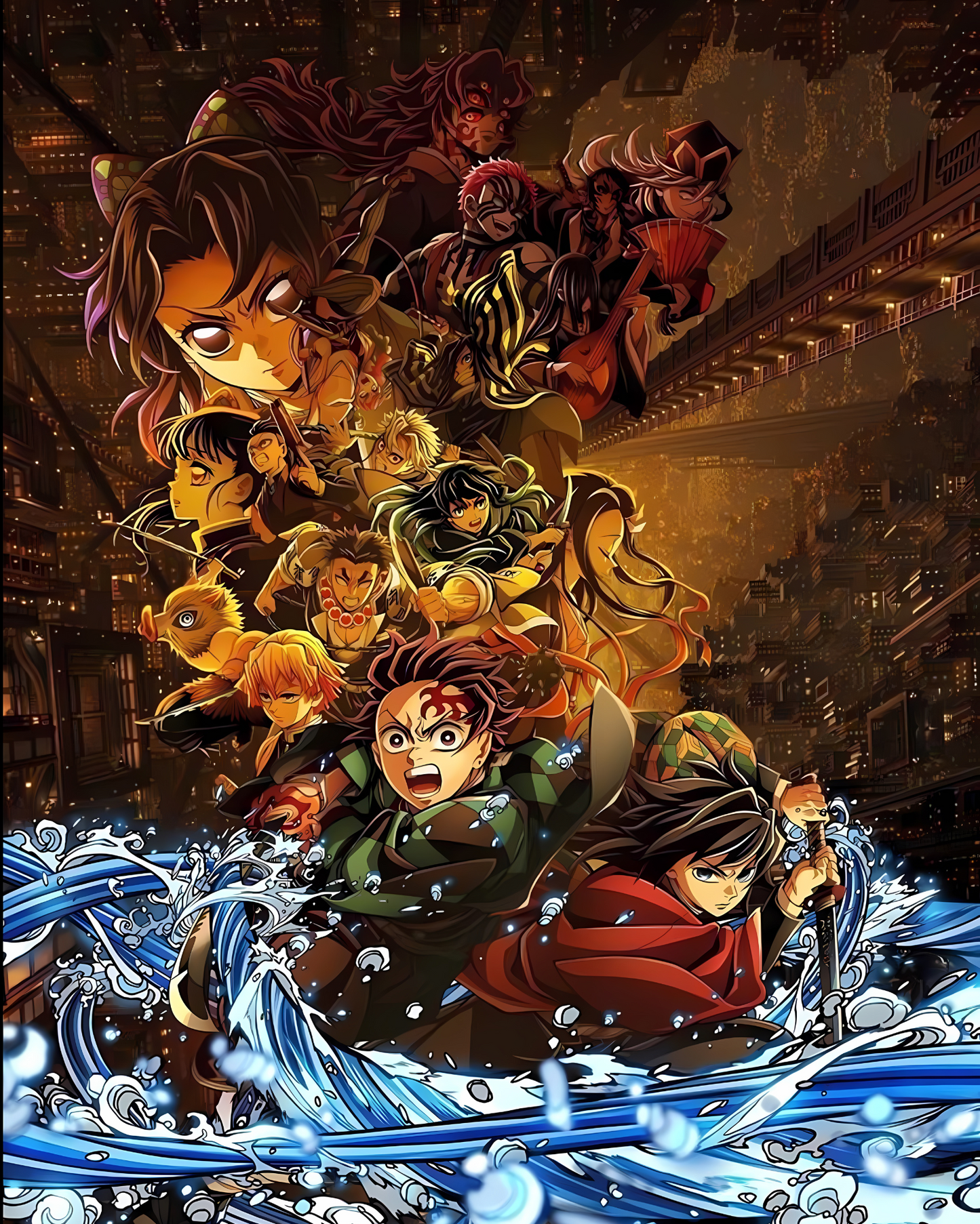 Giyu Tomioka, Tanjiro Kamado, infinity castle demon slayer Glossy Art Print - 8"x10" Inches